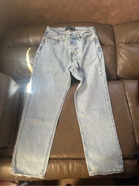 0004. Abercrombie & Fitch Men's Light Blue Straight Jeans